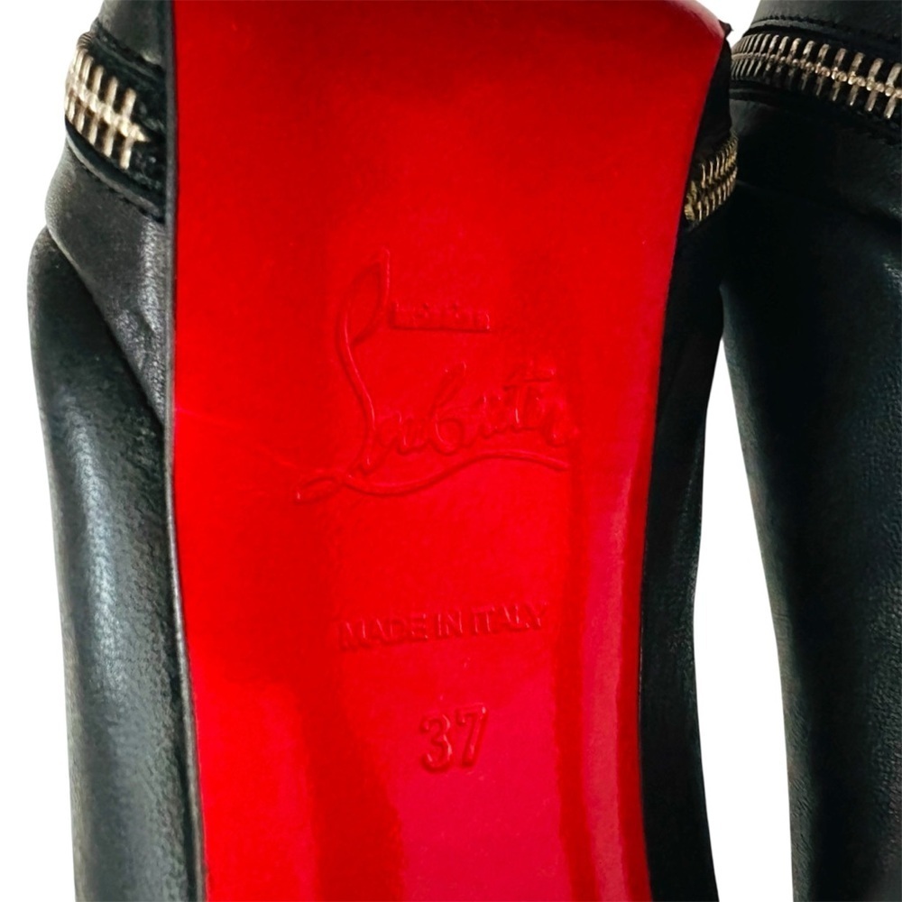 Christian Louboutin Unique 140 OTK Black Leather Boots EU 37 Nappa Leather - Picture 12 of 16